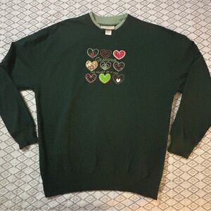 Vintage Grannycore Embroidered heart Grandma The Heart of it all Sweatshirt, Lar